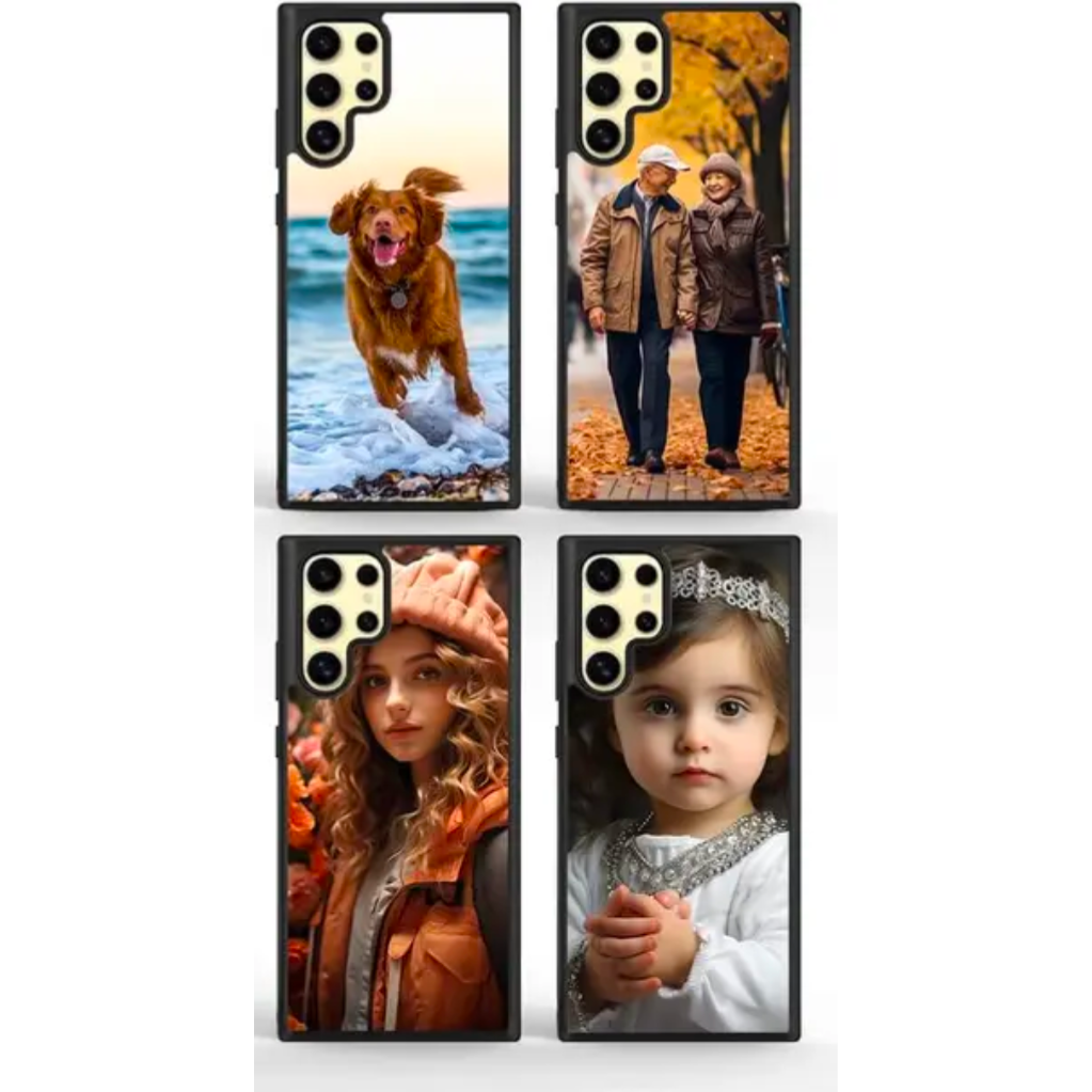Handyhülle mit Wunsch Bild für Apple iPhone und Samsung eigenes Foto auf Glas Display Schutz24