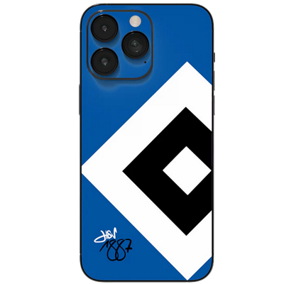 HSV 1887 Wappen Blue Backside Skin - Für alle Smartphones bis 7 Zoll Display Schutz24