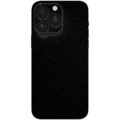 Leather Black Backside Skin - Für alle Smartphones bis 7 Zoll Display Schutz24
