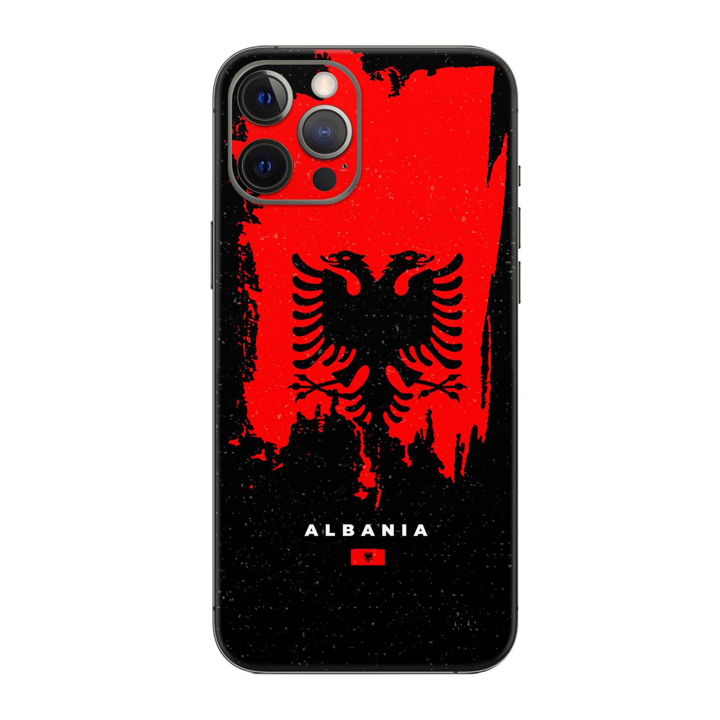 Backside Skin Albanien - Für alle Smartphones bis 7 Zoll Display Schutz24