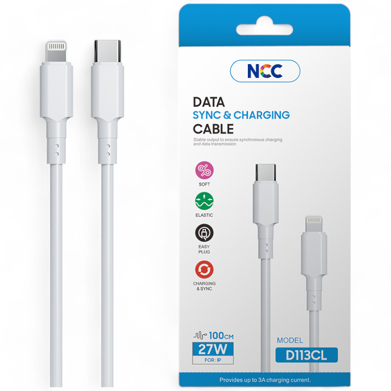 27W PD USB-C Schnellladekabel 2m Ladekabel Datenkabel für Apple iPhone