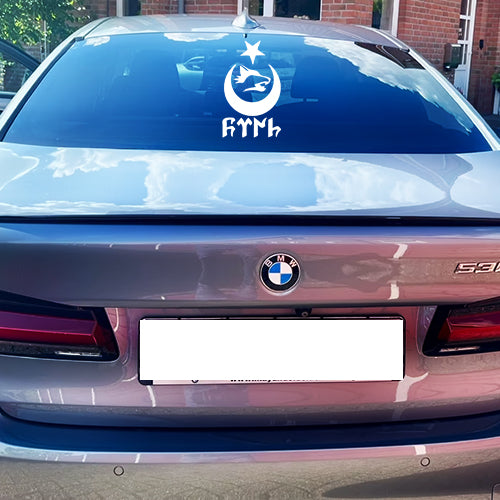 Göktürk mit Wolf - Sticker