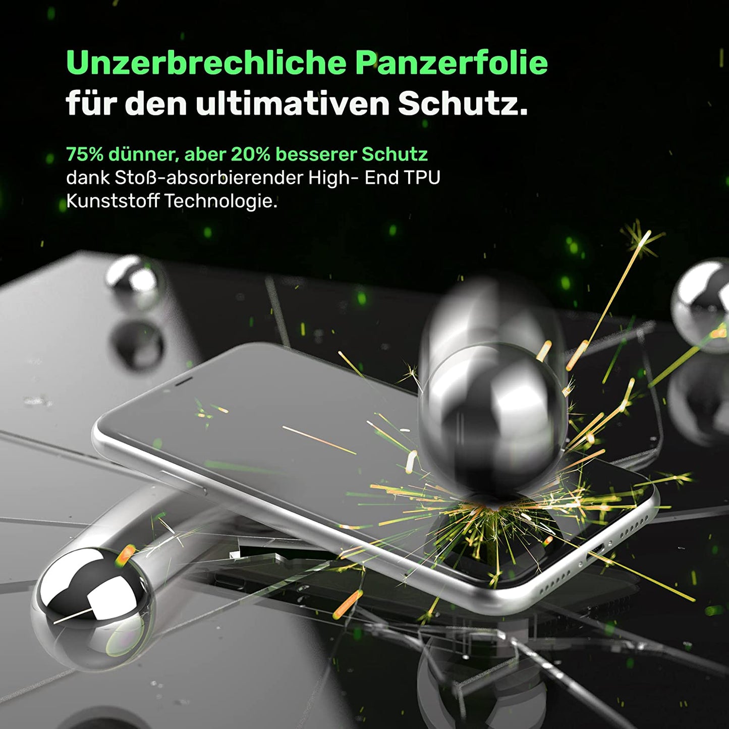 Crystal Clear Panzerschutzfolie - für alle Smartphones bis 7 Zoll